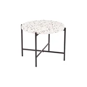 Ławy i stoliki kawowe - Stolik Kawowy Biały Mały Okrągły Halmar Lastrico - miniaturka - grafika 1