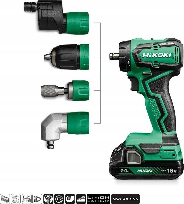 Hikoki 18V DS18DDQWRZ 55Nm 2x2,0Ah