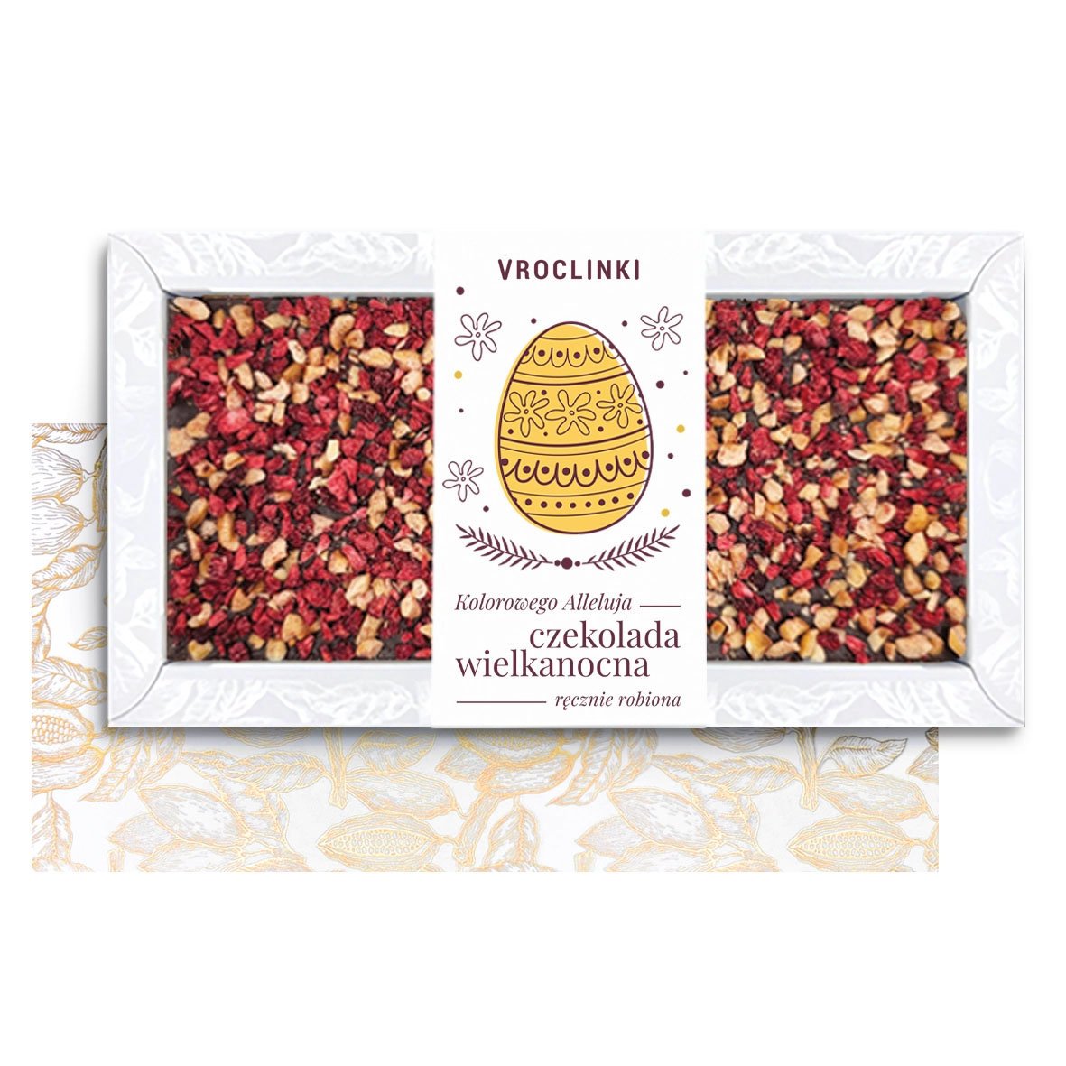 Czekolada Deserowa z Malinami i Orzechami Arachidowymi na Wielkanoc (80g)