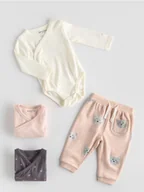 Komplety dla niemowląt - Reserved - Bawełniane body 3 pack - ciemnoszary - miniaturka - grafika 1