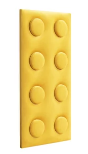 Panel ścienny tapicerowany Velvet Lego 25x50x4 cm żółty - Meble modułowe i akcesoria - miniaturka - grafika 1