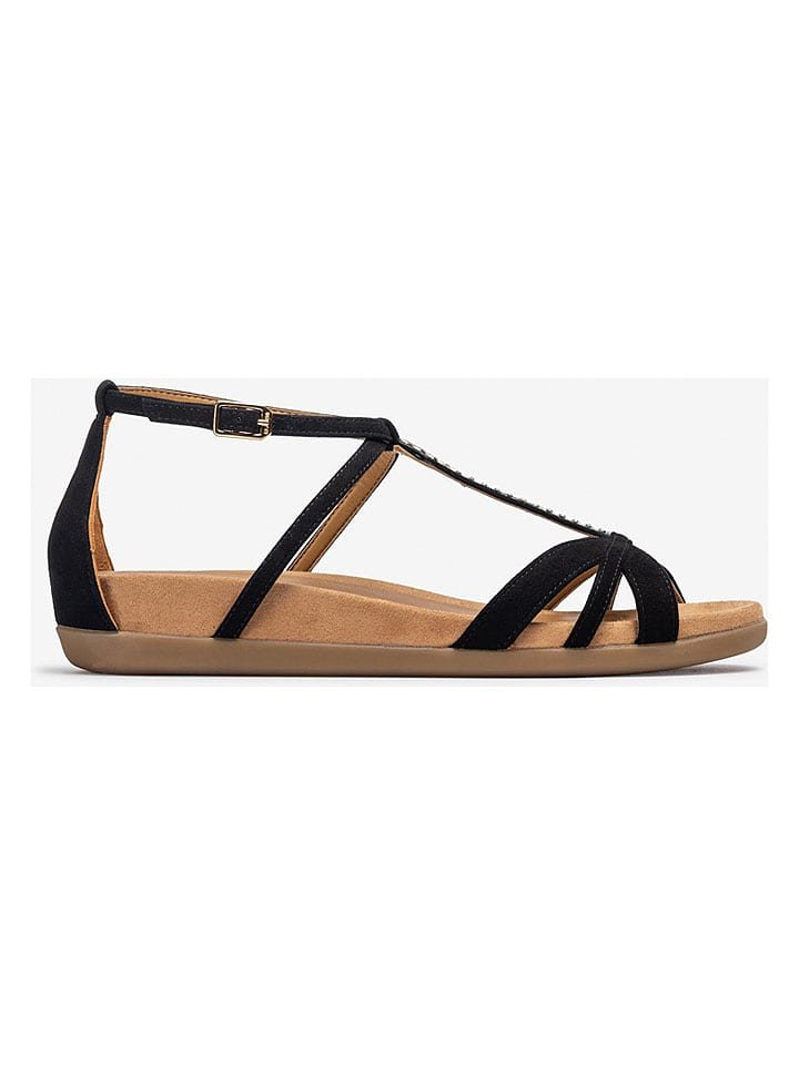 Unisa Skórzane sandały w kolorze czarnym