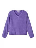 Bluzki damskie - NAME IT Girl's NKFBATJANA LS Short Boxy Knit bluzka z dzianiny, fioletowy koralowy (Purple Corallites), 146/152, Purple Corallites, 146/152 cm - miniaturka - grafika 1