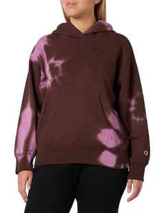 Champion Damska bluza z kapturem, Różowy Morwa/Czekolada, L - Bluzy damskie - miniaturka - grafika 1