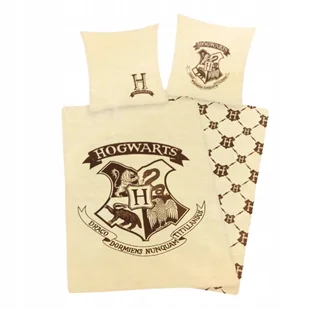 Pościel bawełniana Harry Potter poszewka 140x200 Herb Hogwarts Oryginalna - Pościel dla dzieci - miniaturka - grafika 1