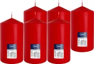 Świece - Świeca walec BISPOL Aura 66H 15CM SW80/150 CZERWONA 6szt. - miniaturka - grafika 1