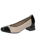 Czółenka - Caprice Damskie czółenka 9-22306-43, beżowe/czarne, 42 EU szerokie, Beżowy Black, 42 EU Weit - miniaturka - grafika 1