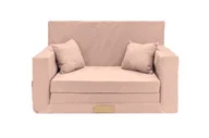 Sofy i kanapy - Rozkładana mini sofa piankowa do pokoju dziecka różowy - miniaturka - grafika 1
