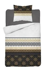 Detexpol Pościel bawełniana 140x200 glamour ornamenty grafitowa złota 3835 A Bawełna 88 - Pościel - miniaturka - grafika 1
