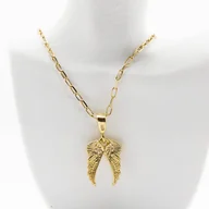 Naszyjniki - Naszyjnik Damski Skrzydła Anioła, Srebro p.925 Złocone Czystym Złotem - miniaturka - grafika 1