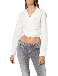 NA-KD Damska koszula z krótkim rękawem, biały, 38 - Koszule damskie - miniaturka - grafika 1