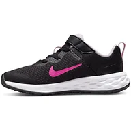 Buty dla dziewczynek - Nike Unisex Revolution 6 Nn (PSV) buty do chodzenia dla dzieci, Black Hyper Pink Foam, 28.5 EU - miniaturka - grafika 1