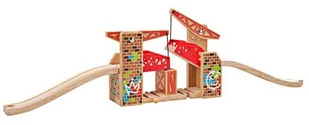 Podwójny most zwodzony do kolejki drewnianej Graffiti 3 elementy Bigjigs Rail - Kolejki i akcesoria - miniaturka - grafika 1