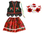 Dresy i komplety dla dziewczynek - ZESTAW KRAKOWIANKA CZARNO-CZERWONY 116-140 3el - miniaturka - grafika 1