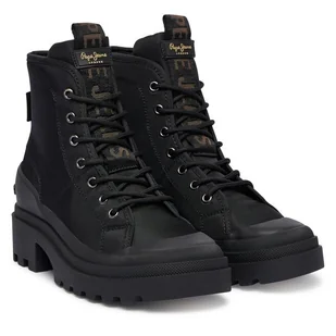 Trapery Pepe Jeans Hale City W PLS500007 Czarny - Botki damskie - miniaturka - grafika 1