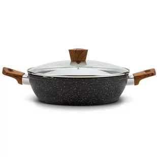 NAVA Patelnia granitowa NATURE do smażenia duszenia 28 cm 4,2L z pokrywką gaz indukcja 10-144-130 - Patelnie - miniaturka - grafika 1