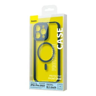 Zestaw ochronny Baseus Frame przeźroczyste etui magnetyczne i szkło hartowane do iPhone 14 Pro (niebieski) - Etui i futerały do telefonów - miniaturka - grafika 7