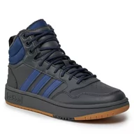 Półbuty męskie - Buty adidas Hoops 3.0 Mid IF2635 Carbon/Dkblue/Gum4 - miniaturka - grafika 1