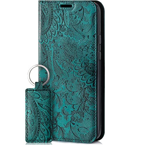 SURAZO Inteligentne magnetyczne etui na telefon komórkowy Samsung Galaxy S20 FE 5G 4G – etui ochronne premium z prawdziwej skóry z przegródką na karty, ochroną RFID, etui z klapką, ręcznie wykonane w