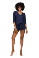 Piżamy damskie - Dkaren Edith Granatowy piżama damska - miniaturka - grafika 1