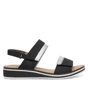 Sandały damskie - Sandały Rieker V36B9-14 Czarny - miniaturka - grafika 1