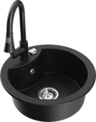 Zlewozmywaki z baterią - Mexen Diego zlewozmywak granitowy 1-komorowy z baterią kuchenną Elia, czarny - 6512-77-670101-70 - miniaturka - grafika 1