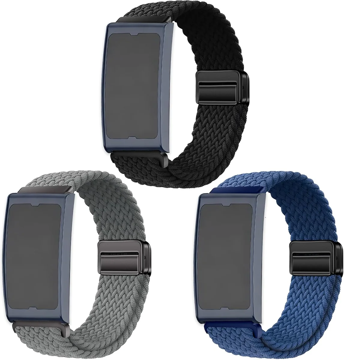 Paski do Zegatka 22mm Nylon Elastyczne Zapięcie Magnetyczne 3 Sztuki