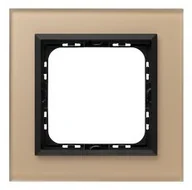 Klawisze i ramki - Ospel Ramka  pojedyncza SONATA szronione szkło 4mm - szampański/czarny - miniaturka - grafika 1