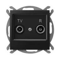 Gniazdka elektryczne - Ospel IMPRESJA Gniazdo RTV końcowe czarny metalik GPA-YK/m/33 GPA-YK/m/33 - miniaturka - grafika 1