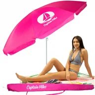 Parasole ogrodowe - Parasol Plażowy Łamany Z Filtrem Upf50+ Captain Mike 160Cm Różowy - miniaturka - grafika 1