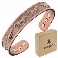 Bransolety męskie - BLINGART Bransoletka miedziana MĘSKA magnetyczna MUSTANG bangla regulowana - miniaturka - grafika 1