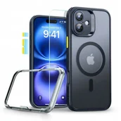 Etui i futerały do telefonów - Zestaw etui + szkło, ESR Classic Pro Set HaloLock do iPhone 16 do MagSafe, półprzezroczysto-czarne - miniaturka - grafika 1