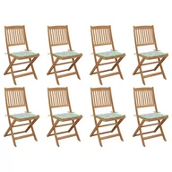 Fotele i krzesła ogrodowe - vidaXL Lumarko Składane krzesła ogrodowe z poduszkami, 8 szt., drewno akacjowe! 3075125 - miniaturka - grafika 1