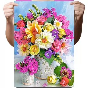 Haft Diamentowy Diamond Painting,DIAMENTOWY MALARZ,Obraz DIY 5D,Mozaika Diamentowa 30x40,Kwiaty - Zabawki kreatywne - miniaturka - grafika 1