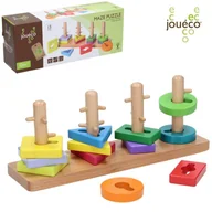 Układanki dla dzieci - Joueco Joueco Drewniana łamigłówka puzzle Kształty 80024 - miniaturka - grafika 1