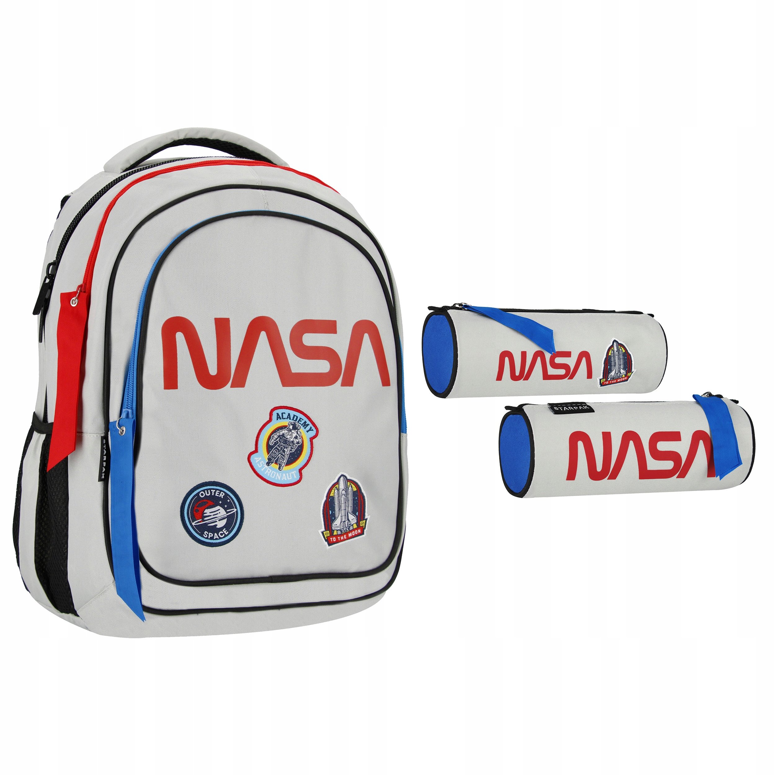 Plecak szkolny w zestawie z piórnikiem Nasa szary Starpak 561899