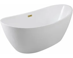 Besco Wanna wolnostojąca Ayla 170x80 cm + maskownice syfonu w kolorze złotym - Wanny - miniaturka - grafika 9