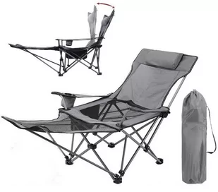 Krzesło Leżak Plażowy Wędkarski Turystyczny Składany 4W1 - Meble turystyczne - miniaturka - grafika 1