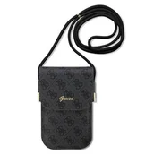 Etui i futerały do telefonów - Guess PU 4G Metal Logo Script Phone Bag GUOWBP4SNSK Czarne - miniaturka - grafika 1