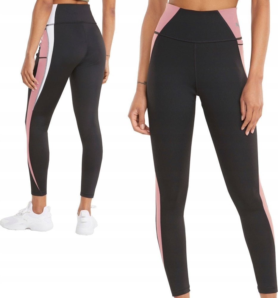 Puma Legginsy damskie Puma Evostripe High Waist 7/8 czarno-różowe 589158 01 S