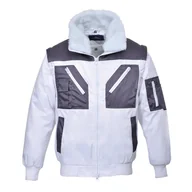 Odzież robocza - Dwukolorowa kurtka typu Pilot. PORTWEST Biały 4XL - miniaturka - grafika 1
