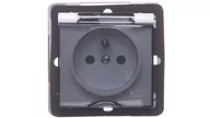 Gniazdka elektryczne - Ospel Impresja Modul Gniazdo bryzgoszczelne z uziemieniem, IP-44, z przesłonami torów prądowych GPH-1YZP/m/00/d - miniaturka - grafika 1