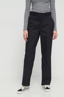 Spodnie damskie - Dickies spodnie 874 damskie kolor czarny proste high waist - grafika 1