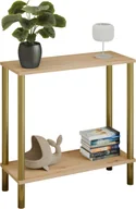 Konsole i sekretarzyki - Konsola na złotym stelażu dąb artisan R1-L96 - miniaturka - grafika 1