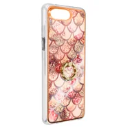 Etui i futerały do telefonów - iPhone 8 Plus / 7 Plus Etui z dwóch materiałów z pierścieniem wspierającym Różowy wzór syreny - miniaturka - grafika 1