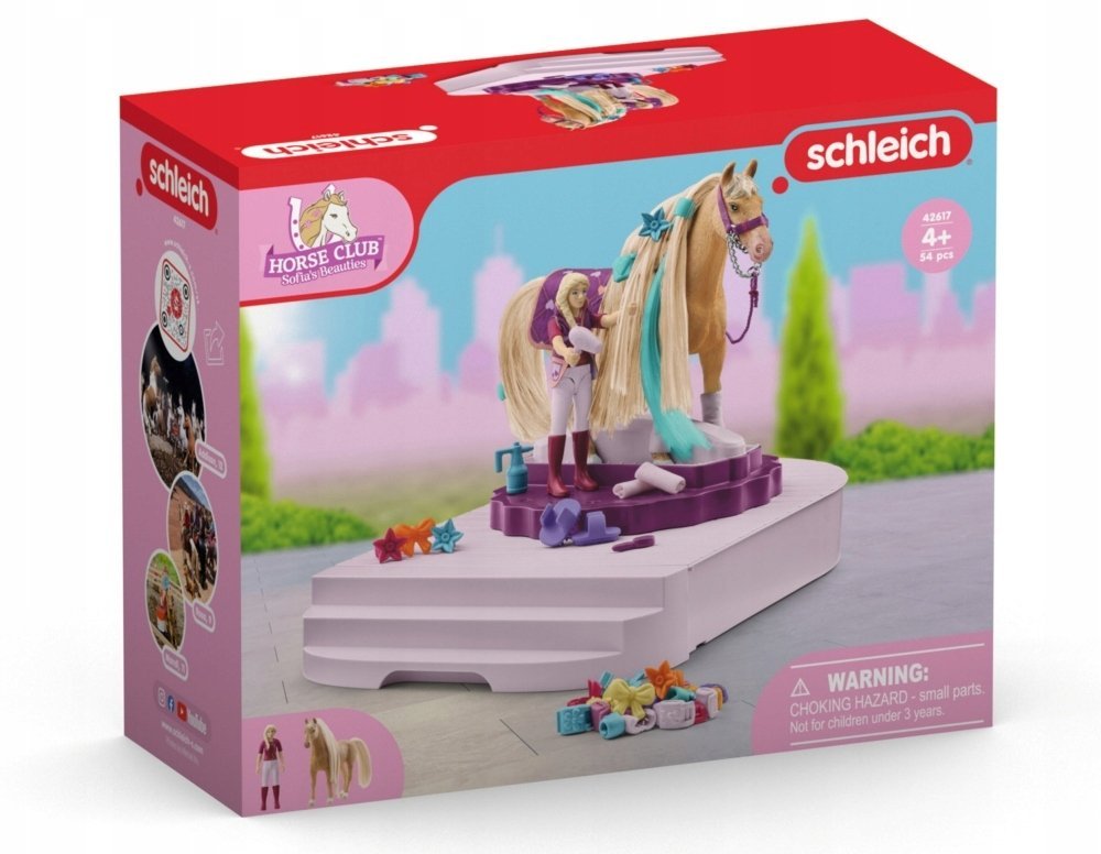 SCHLEICH OBROTOWA STACJA DO PIELĘGNACJI KONI SOFIA KOŃ FIGURKA