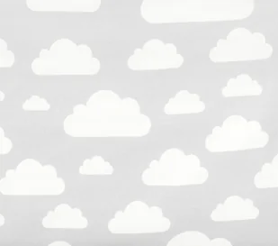Prześcieradło do łóżeczka bawełniane chmurki grey - Prześcieradła dla dzieci - miniaturka - grafika 1