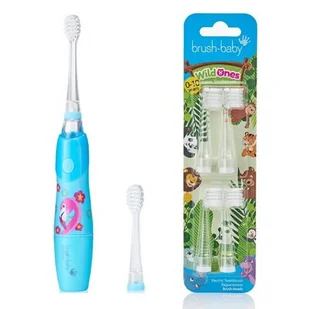 Szczoteczka soniczna BRUSH-BABY KidzSonic Flaming + Końcówka szczoteczki BRUSH-BABY WildOnes 0 - 10 lat (4 szt.) - Szczoteczki elektryczne - miniaturka - grafika 1