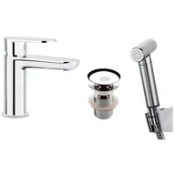 Baterie umywalkowe - DEANTE DEANTE ALPINIA BGA027M bateria umywalkowa ze słuchawką typu bidetta z click-clack z przelewem CHROM BGA_027M - miniaturka - grafika 1