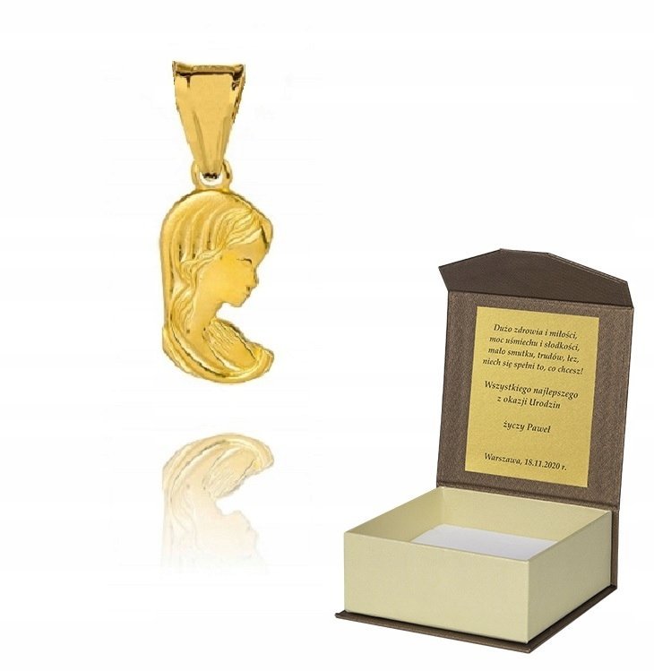 Złoty medalik MADONNA srebro pozłacane M27